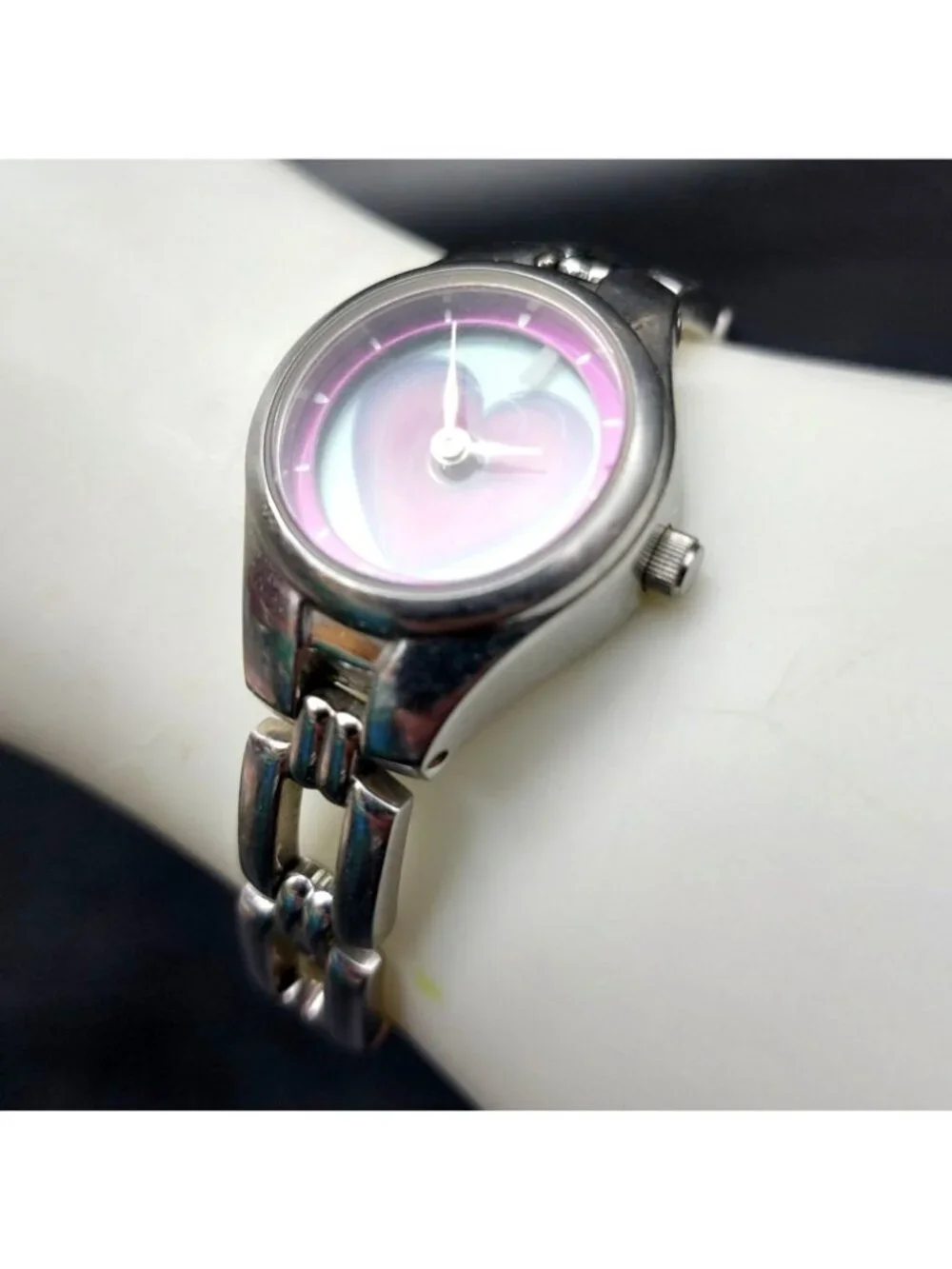 Relic Heart Watch ZR55109 Animated Y2K Stainless Steel Pink Womens New Battery
